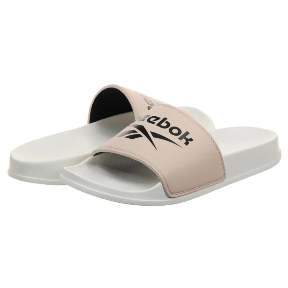 REEBOK Fulgere Slide Sandal Chalk Soft Ecru Black Logo Mens 11 Womens 12 NWT